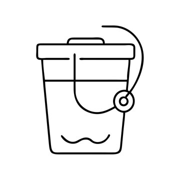 recommend clip art: bait bucket icon, bait bucket line art - simple line art of bait bucket, perfect for bait bucket logos and icons