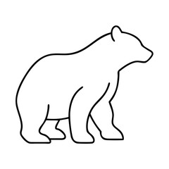 bear silhouette icon, bear silhouette line art - simple line art of bear silhouette, perfect for bear silhouette logos and icons