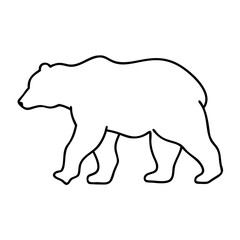bear silhouette icon, bear silhouette line art - simple line art of bear silhouette, perfect for bear silhouette logos and icons