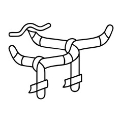 bicycle handlebar streamers icon, bicycle handlebar streamers line art - simple line art of bicycle handlebar streamers, perfect for bicycle handlebar streamers logos and icons