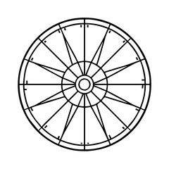 Fototapeta premium bicycle spokes icon, bicycle spokes line art - simple line art of bicycle spokes, perfect for bicycle spokes logos and icons