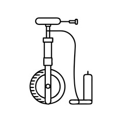 bicycle tire pump icon, bicycle tire pump line art - simple line art of bicycle tire pump, perfect for bicycle tire pump logos and icons