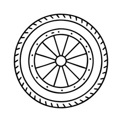 bike tire icon, bike tire line art - simple line art of bike tire, perfect for bike tire logos and icons