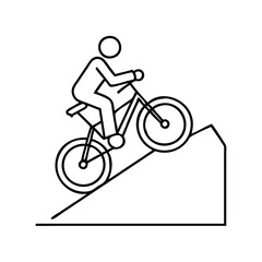 Fototapeta premium biking uphill icon, biking uphill line art - simple line art of biking uphill, perfect for biking uphill logos and icons