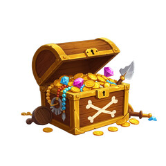 treasure chest with coins