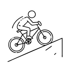 Obraz premium biking uphill icon, biking uphill line art - simple line art of biking uphill, perfect for biking uphill logos and icons