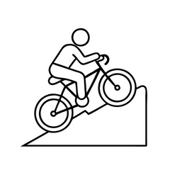 Fototapeta premium biking uphill icon, biking uphill line art - simple line art of biking uphill, perfect for biking uphill logos and icons