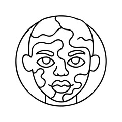 camo face paint icon, camo face paint line art - simple line art of camo face paint, perfect for camo face paint logos and icons