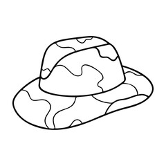 camo hat icon, camo hat line art - simple line art of camo hat, perfect for camo hat logos and icons