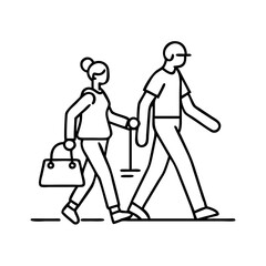 casual stroll icon, casual stroll line art - simple line art of casual stroll, perfect for casual stroll logos and icons