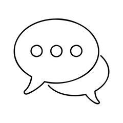 chat bubble icon, chat bubble line art - simple line art of chat bubble, perfect for chat bubble logos and icons