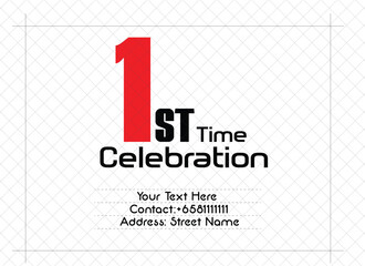 1st Time Celebration, Creative and simple  Post Card Design