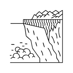 cliff edge icon, cliff edge line art - simple line art of cliff edge, perfect for cliff edge logos and icons