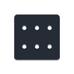 Black Game dice icon isolated on white background. Casino gambling. Vector