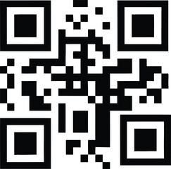 QR code icon. QR code vector illustration on white background.