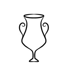 Elegant ceramic vase design featuring intricate curves and handles, set against a minimalist background