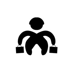 Two cartoon figures in playful poses, surrounded by vibrant colors and abstract shapes