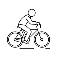 Fototapeta premium cycling icon, cycling line art - simple line art of cycling, perfect for cycling logos and icons