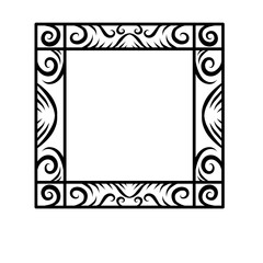 Ornate decorative frame design featuring swirling patterns and intricate detailing for artistic use
