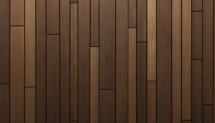 Elegant dark brown wooden planks creating a natural and sophisticated wall texture.
