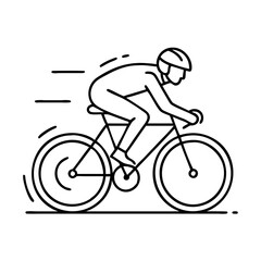 Fototapeta premium cyclist in a sprint icon, cyclist in a sprint line art - simple line art of cyclist in a sprint, perfect for cyclist in a sprint logos and icons