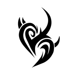 Abstract design of a bull's head silhouette with flowing lines, ideal for modern art and branding