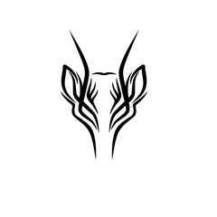 Abstract design featuring symmetrical antlers with elegant lines and curves on a plain background