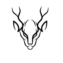 Stylized silhouette of a deer with elegant antlers against a minimalist background