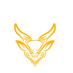 Abstract illustration of a stylized animal head with prominent ears and intricate detailing