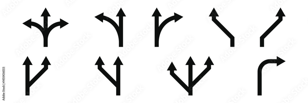 Poster mega set of way direction arrow sign. way sign. road navigation arrows. driving direction mark, loca