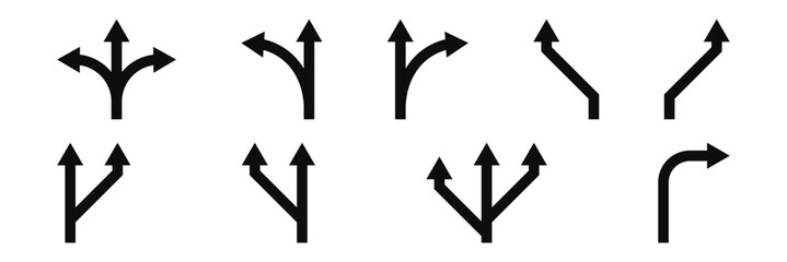 Mega set of way direction arrow sign. Way sign. Road navigation arrows. Driving direction mark, location point crossroad. Way direction arrow sign.