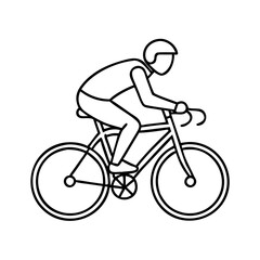 Obraz premium cyclist silhouette icon, cyclist silhouette line art - simple line art of cyclist silhouette, perfect for cyclist silhouette logos and icons