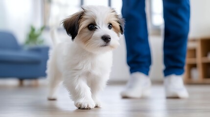 Puppy Walking Indoors