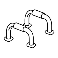 push up bars icon, push up bars line art - simple line art of push up bars, perfect for push up bars logos and icons