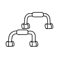 push up bars icon, push up bars line art - simple line art of push up bars, perfect for push up bars logos and icons
