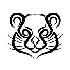 Abstract illustration of a tiger's face with intricate swirls and lines, showcasing artistic design