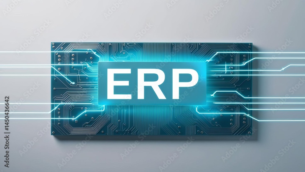 Aufkleber modern digital interface showcasing advanced enterprise resource planning technology with glowing ci