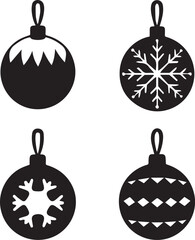 Obraz premium bauble silhouette vector icon set, bauble logo, bauble vector bundle