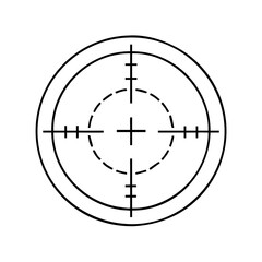rifle scope crosshairs icon, rifle scope crosshairs line art - simple line art of rifle scope crosshairs, perfect for rifle scope crosshairs logos and icons