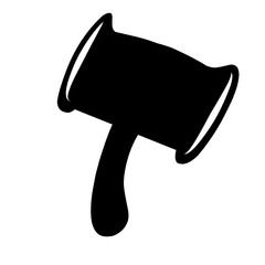 Close-up of a modern desk lamp illuminating a workspace with scattered stationery and a laptop