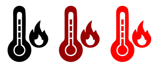 Fototapeta premium Weather Sign. Temperature icon set. Temperature Scale Symbol. Warm cold Symbol