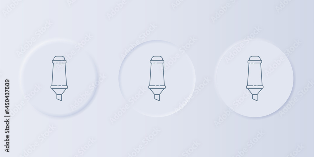 Aufkleber grey marker pen icon isolated on grey background. set icons in square buttons. vector