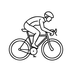 Naklejka premium road cyclist racing icon, road cyclist racing line art - simple line art of road cyclist racing, perfect for road cyclist racing logos and icons