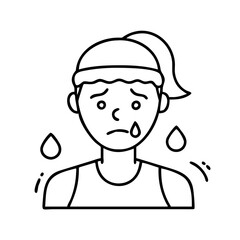 runner s glow sweating face icon, runner s glow sweating face line art - simple line art of runner s glow sweating face, perfect for runner s glow sweating face logos and icons