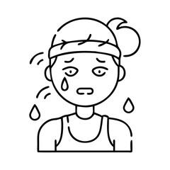 runner s glow sweating face icon, runner s glow sweating face line art - simple line art of runner s glow sweating face, perfect for runner s glow sweating face logos and icons