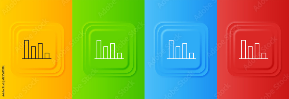 Poster white pie chart infographic icon isolated on colorful background. diagram chart sign. set icons in s