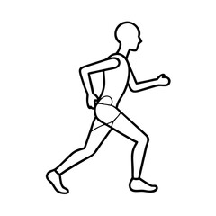 runner s posture icon, runner s posture line art - simple line art of runner s posture, perfect for runner s posture logos and icons