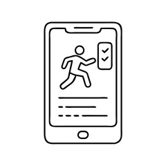 running app icon, running app line art - simple line art of running app, perfect for running app logos and icons