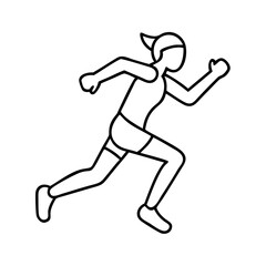 running arm swing icon, running arm swing line art - simple line art of running arm swing, perfect for running arm swing logos and icons
