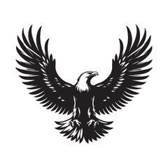 Eagle Swooping Down with Talons Ready in Monochrome Style